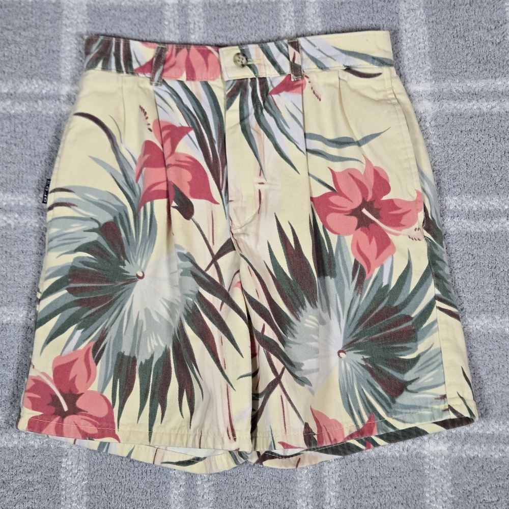 Polo Ralph Lauren Floral Tropical Pleated Kids Shorts Cream Red Green Boys 8R